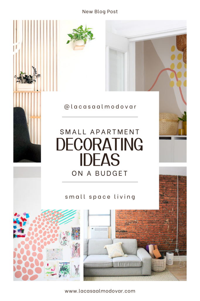 Pinterest image for small apartment decorating ideas on a budget